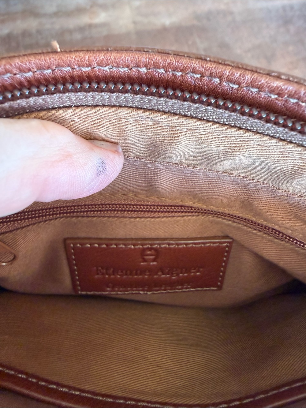 VTG Etienne Aigner Brown Genuine Leather Purse Handbag Shoulder Bag Medium Size - Picture 12 of 13